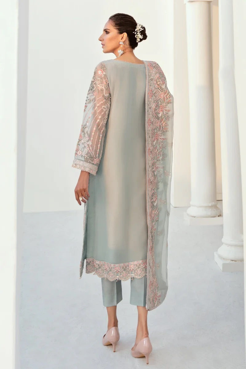 Baroque Luxury Chiffon Embroidered 3 Piece Unstitched F80