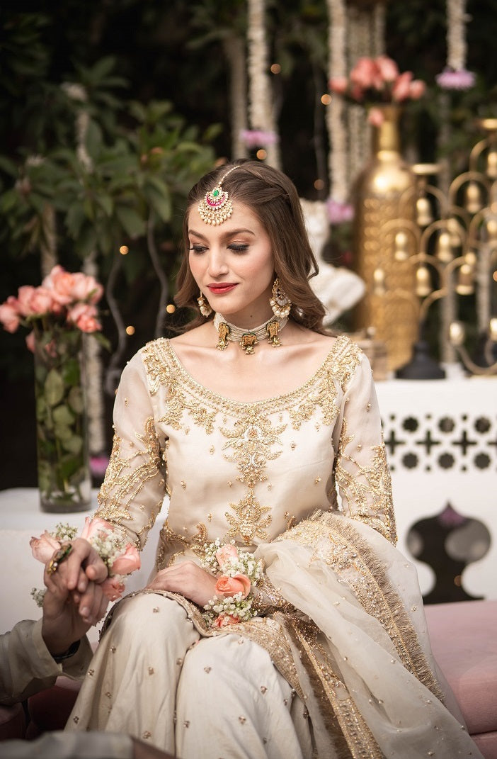 Maha Wajahat Organza Embroidered Unsticthed 3 Piece Zohra