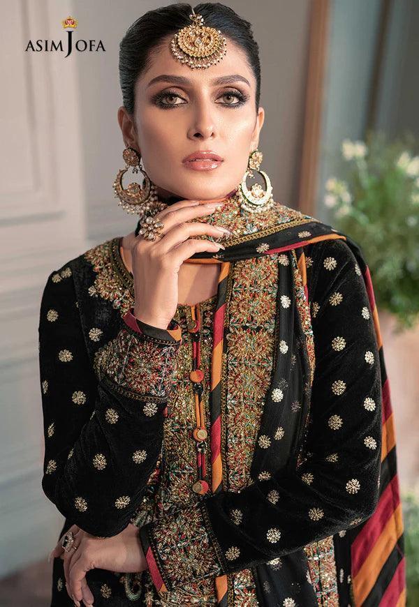 Asim Jofa - The Ayeza Edit Makhmal Royal Velvet Collection Unstitched 3 Pc - AJAM - 02 - 3 pieces Velvet - Zainabjees