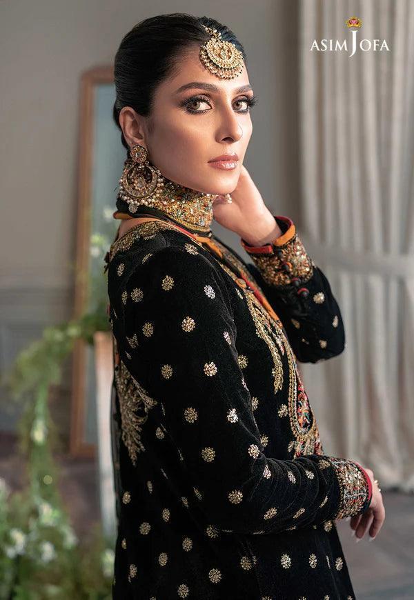 Asim Jofa - The Ayeza Edit Makhmal Royal Velvet Collection Unstitched 3 Pc - AJAM - 02 - 3 pieces Velvet - Zainabjees