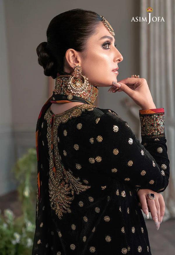 Asim Jofa - The Ayeza Edit Makhmal Royal Velvet Collection Unstitched 3 Pc - AJAM - 02 - 3 pieces Velvet - Zainabjees