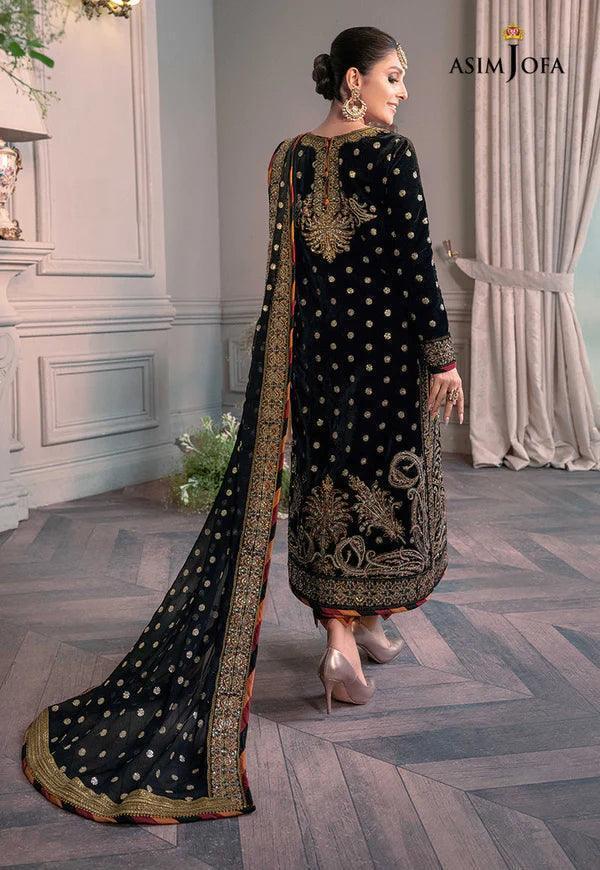 Asim Jofa - The Ayeza Edit Makhmal Royal Velvet Collection Unstitched 3 Pc - AJAM - 02 - 3 pieces Velvet - Zainabjees