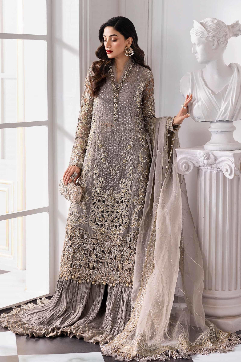 Maria.B 3 Piece Unstitched Embroidered Organza Suit BD-3006