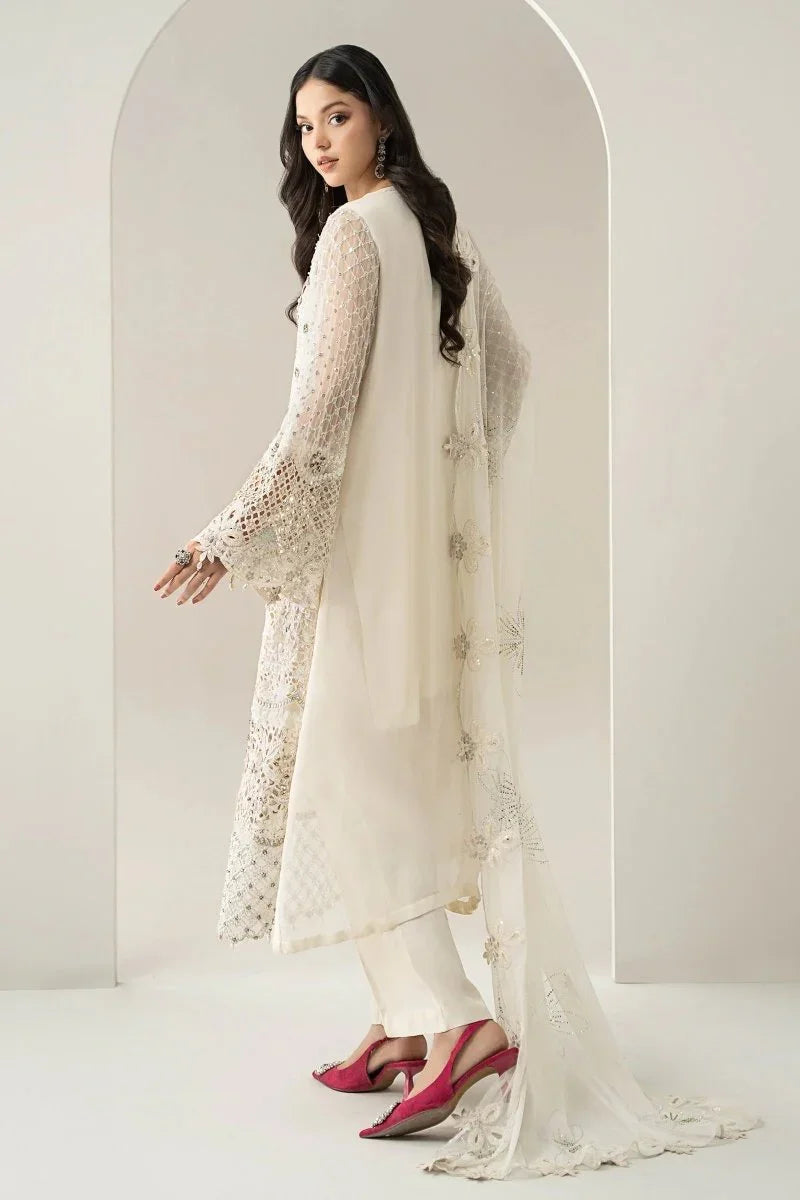 Maria B Luxury Pure Chiffon Embroidered 3 Piece Unstitched BDS - 3007 - 3 Pieces pure Chiffon - Zainabjees