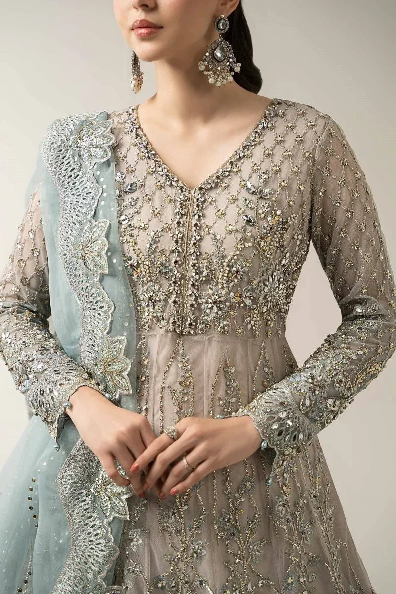Maria.B Luxury Net Embroidered Unstitched 3 Piece BDS - 3002 - 3 Pieces Net Embroidered - Zainabjees
