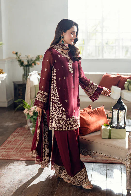 Azure Luxury Chiffon Embroidered Collection Unstitched Berry Dusk