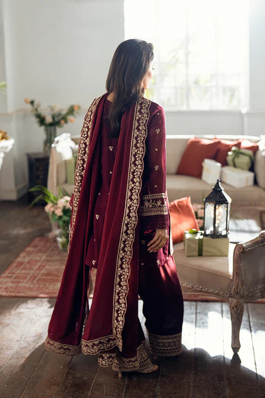 Azure Luxury Chiffon Embroidered Collection Unstitched Berry Dusk