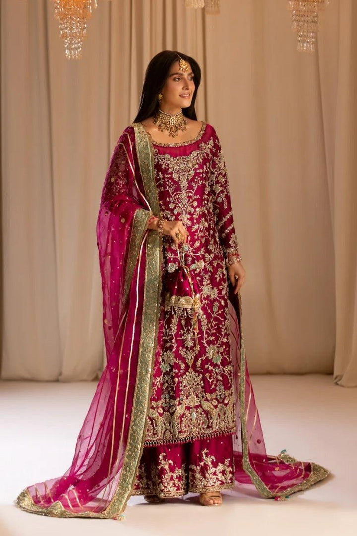 Tabya New Arrival Wedding Collection Hand Embroidered Raw Silk Unstitched TABEER - 3 Pieces Raw Silk - Zainabjees