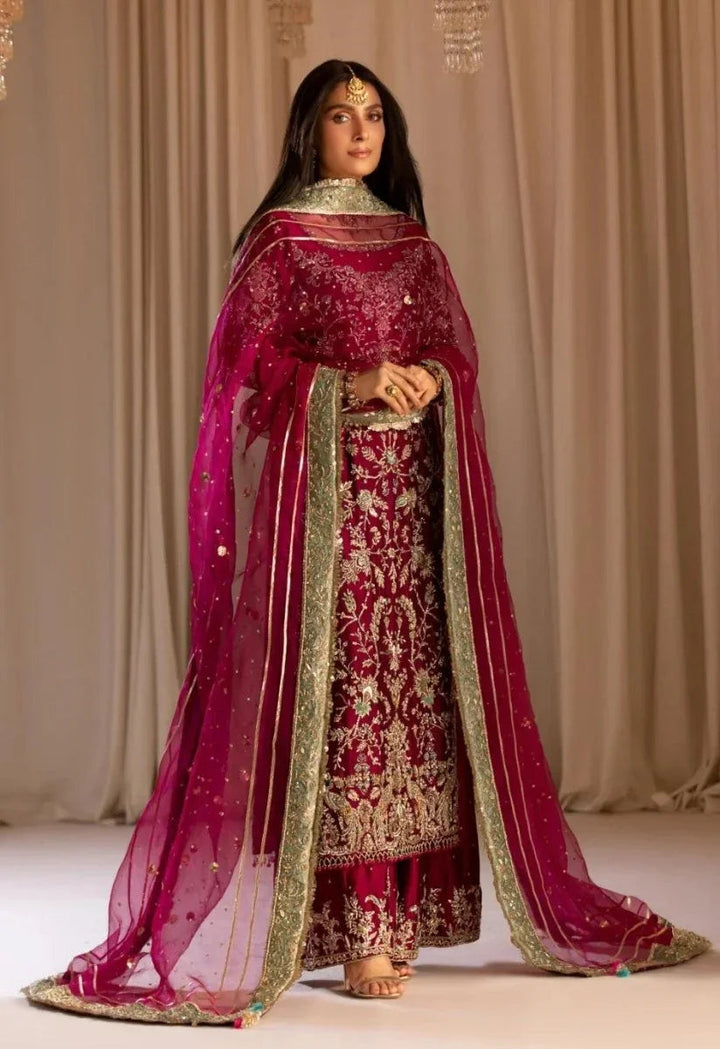 Tabya New Arrival Wedding Collection Hand Embroidered Raw Silk Unstitched TABEER - 3 Pieces Raw Silk - Zainabjees