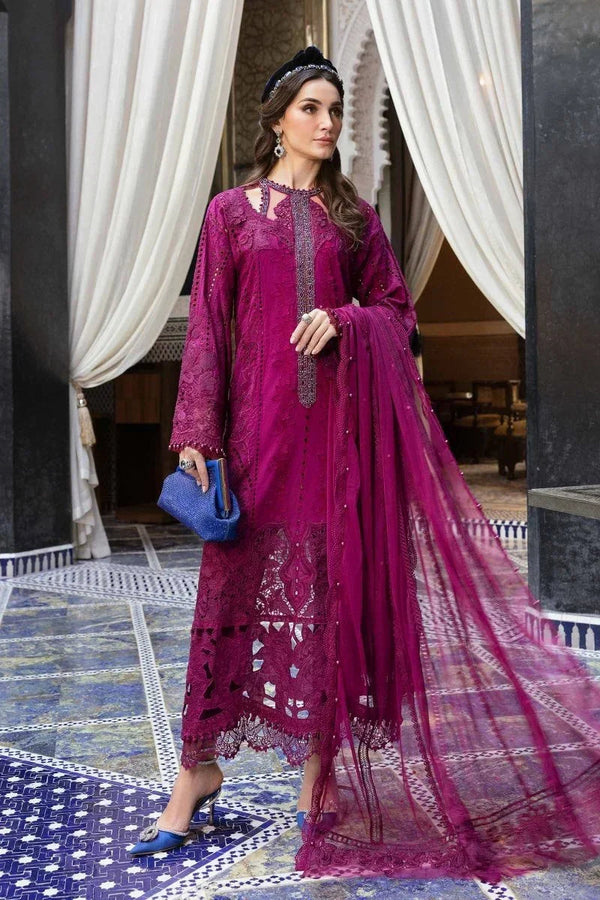 Maria.B Luxury Lawn Embroidered Unstitched 3 Piece Suit D - 2502 - B - 3 Pieces Lawn - Zainabjees
