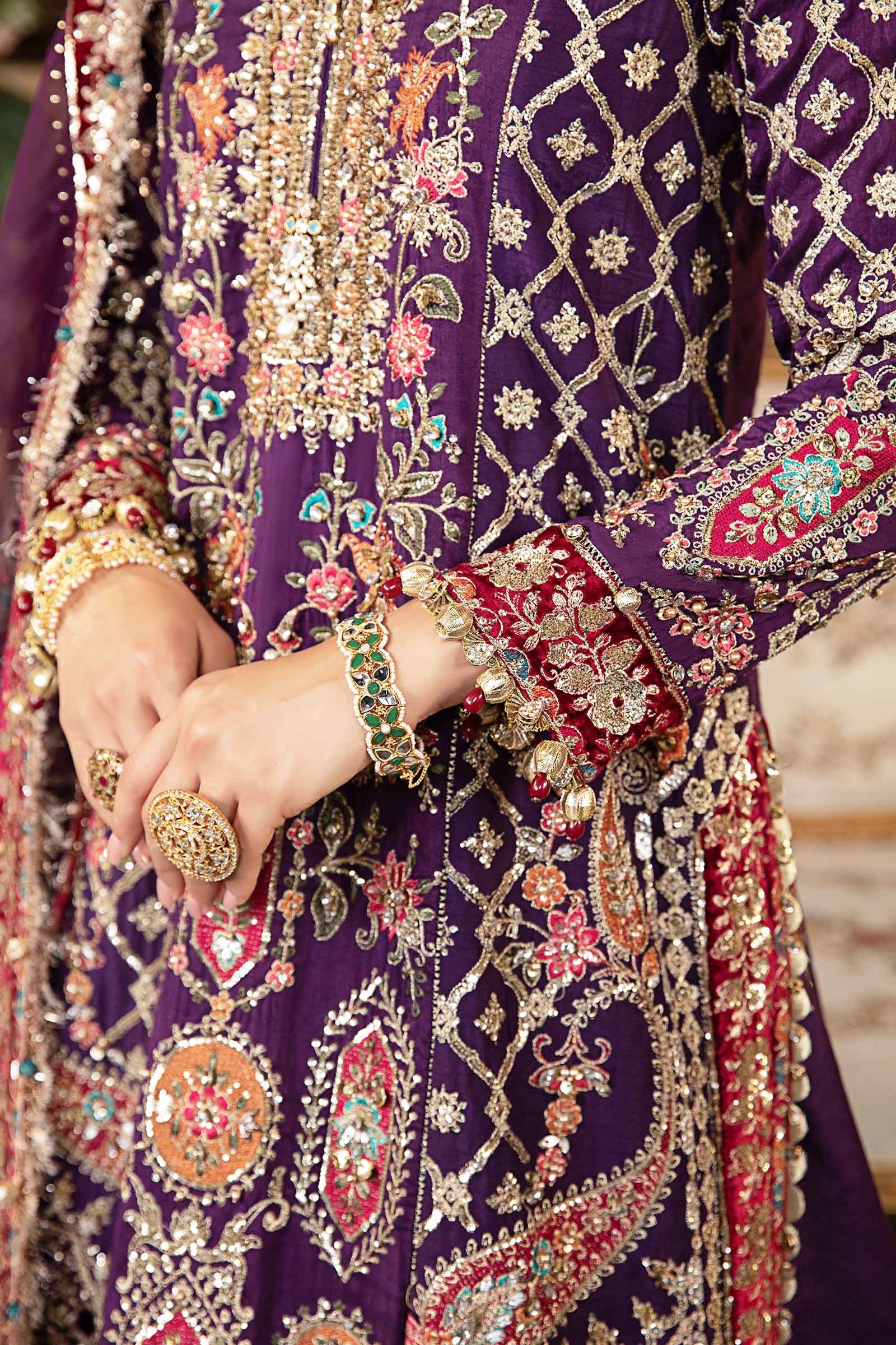 Maria.B Luxury Embroidered Raw Silk Unstitched 3 Piece Suit BD-2903