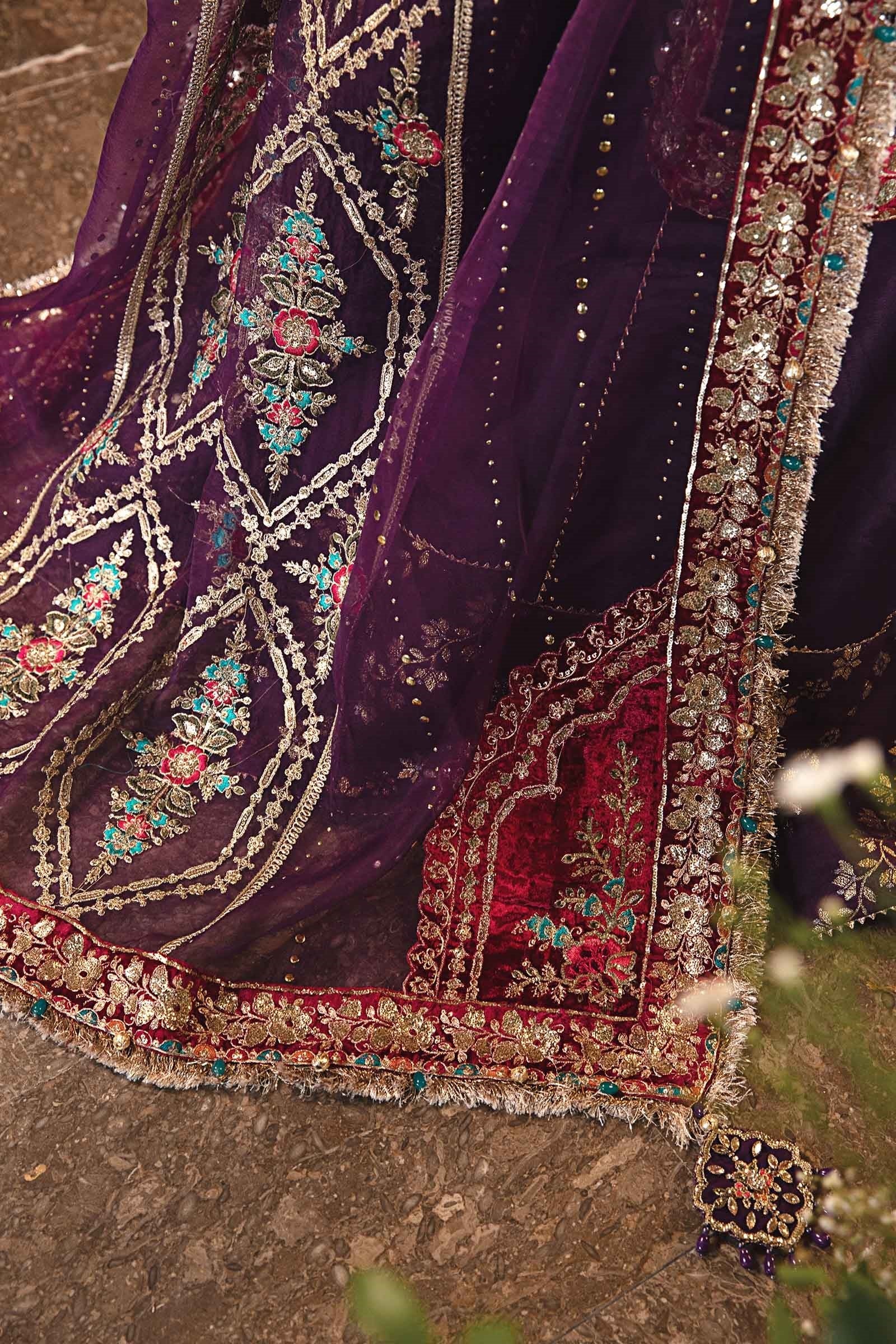 Maria.B Luxury Embroidered Raw Silk Unstitched 3 Piece Suit BD-2903