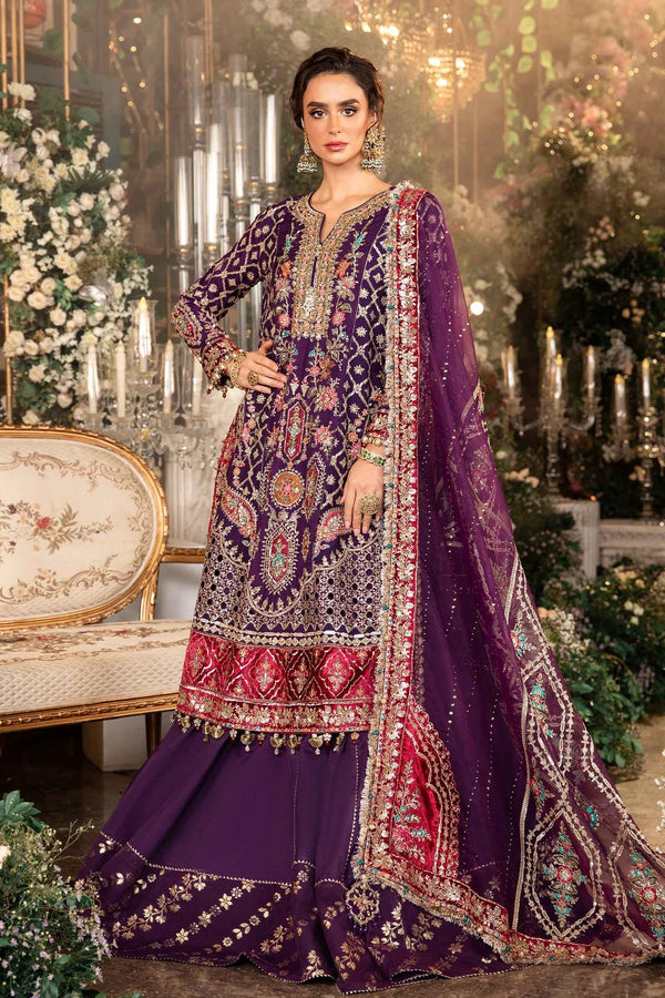 Maria.B Luxury Embroidered Raw Silk Unstitched 3 Piece Suit BD-2903