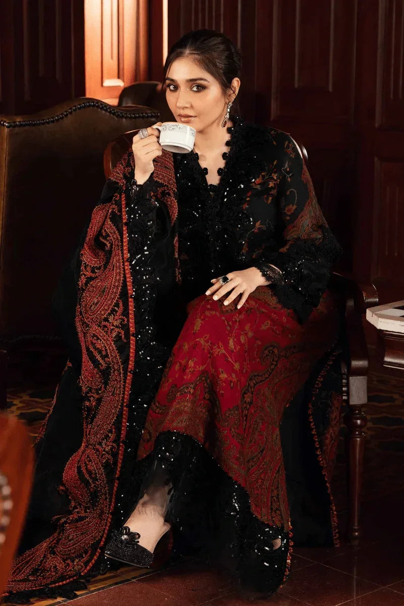 Maria.B Luxury Lawn Embroidered 3 Pc Unstitched Suit DL - 1204 - 3 Pieces Lawn - Zainabjees