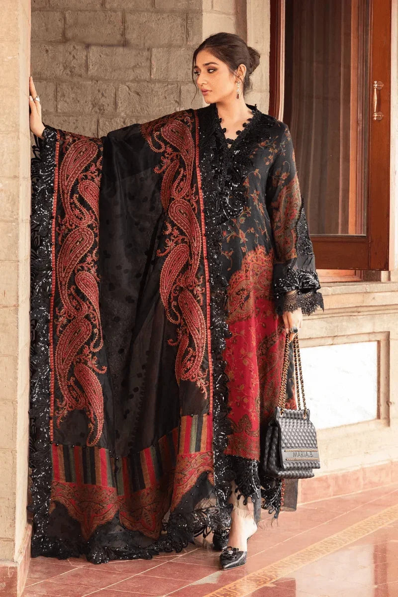 Maria.B Luxury Lawn Embroidered 3 Pc Unstitched Suit DL - 1204 - 3 Pieces Lawn - Zainabjees