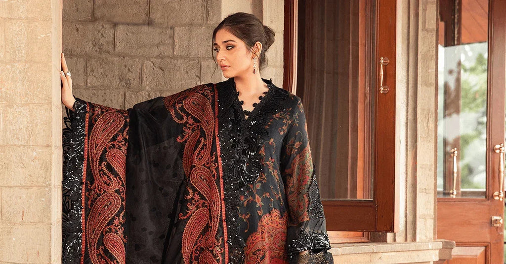 Maria.B Luxury Lawn Embroidered 3 Pc Unstitched Suit DL - 1204 - 3 Pieces Lawn - Zainabjees