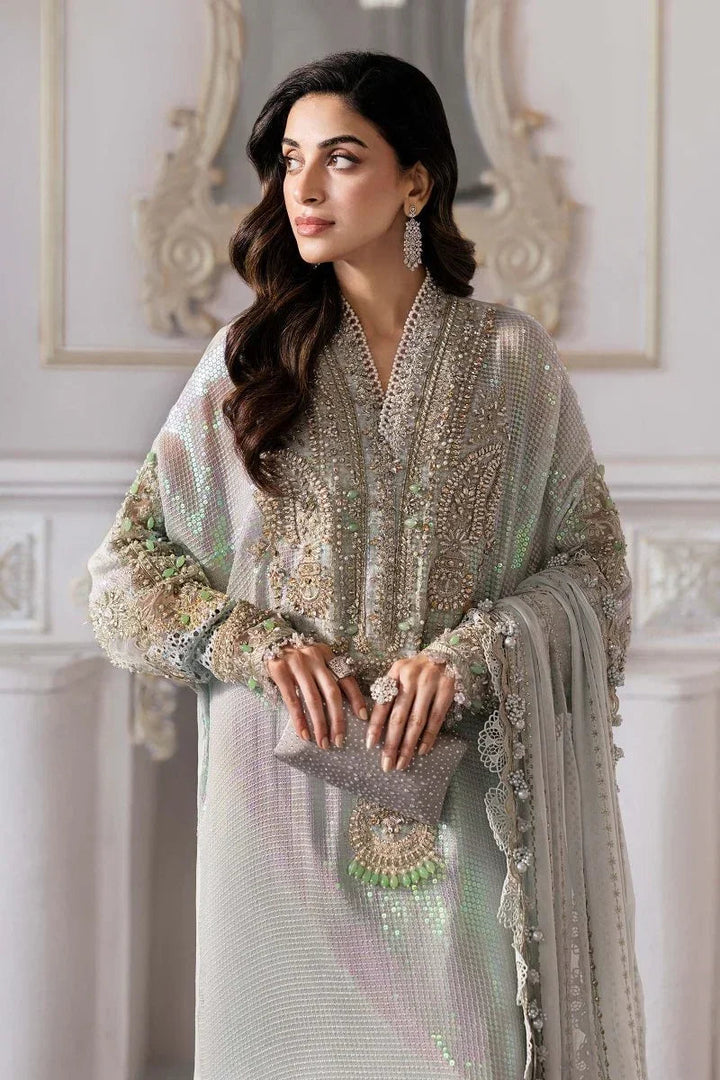 Maria.B Luxury Chiffon Embroidered Unstitched Collection BD - 3005 - 3 Pieces Chiffon - Zainabjees