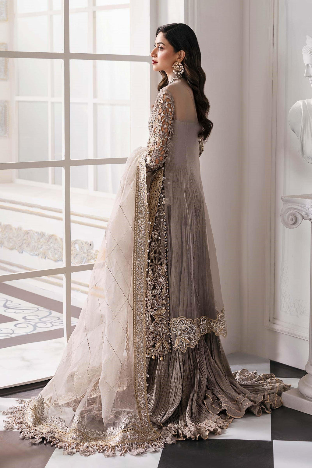 Maria.B 3 Piece Unstitched Embroidered Organza Suit BD-3006