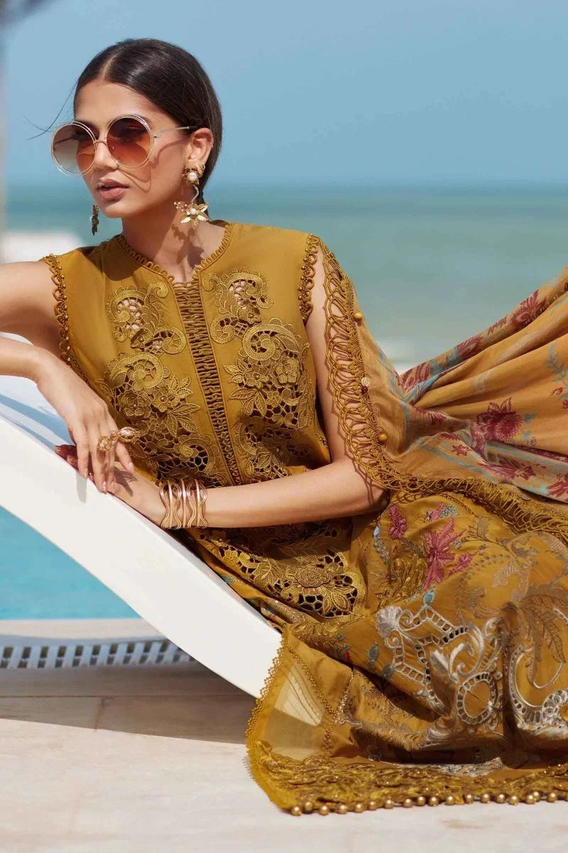 Maria.B Luxury 3 Piece Unstitched Embroidered Lawn Suit | EID LAWN - 25 - 06 - 3 Pieces Lawn - Zainabjees