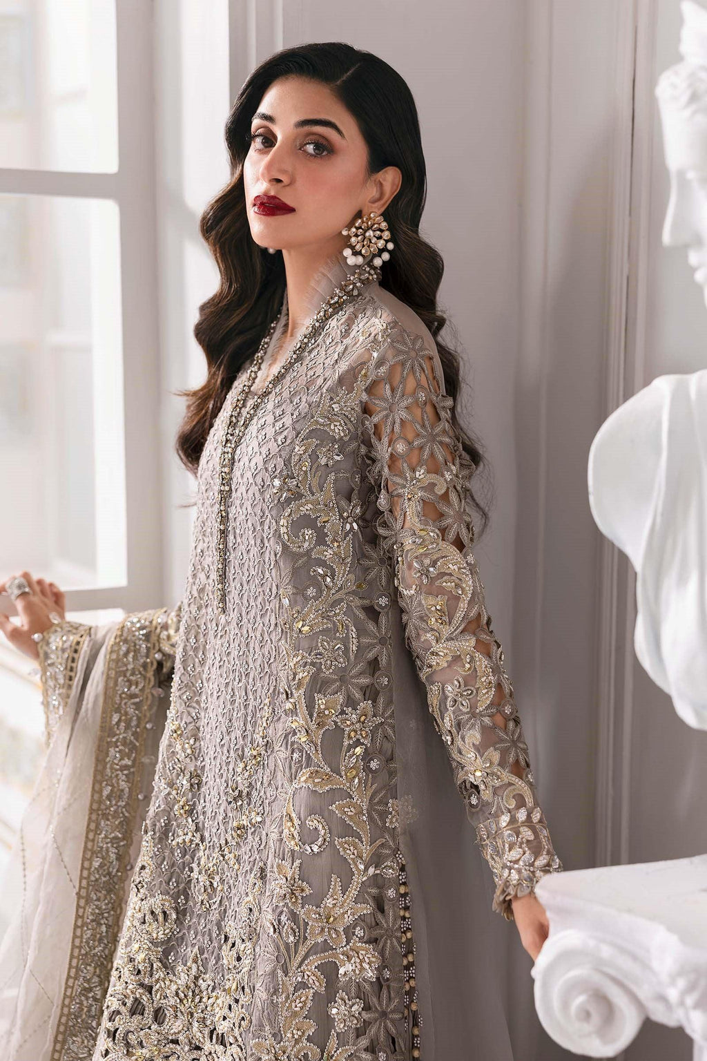 Maria.B 3 Piece Unstitched Embroidered Organza Suit BD-3006