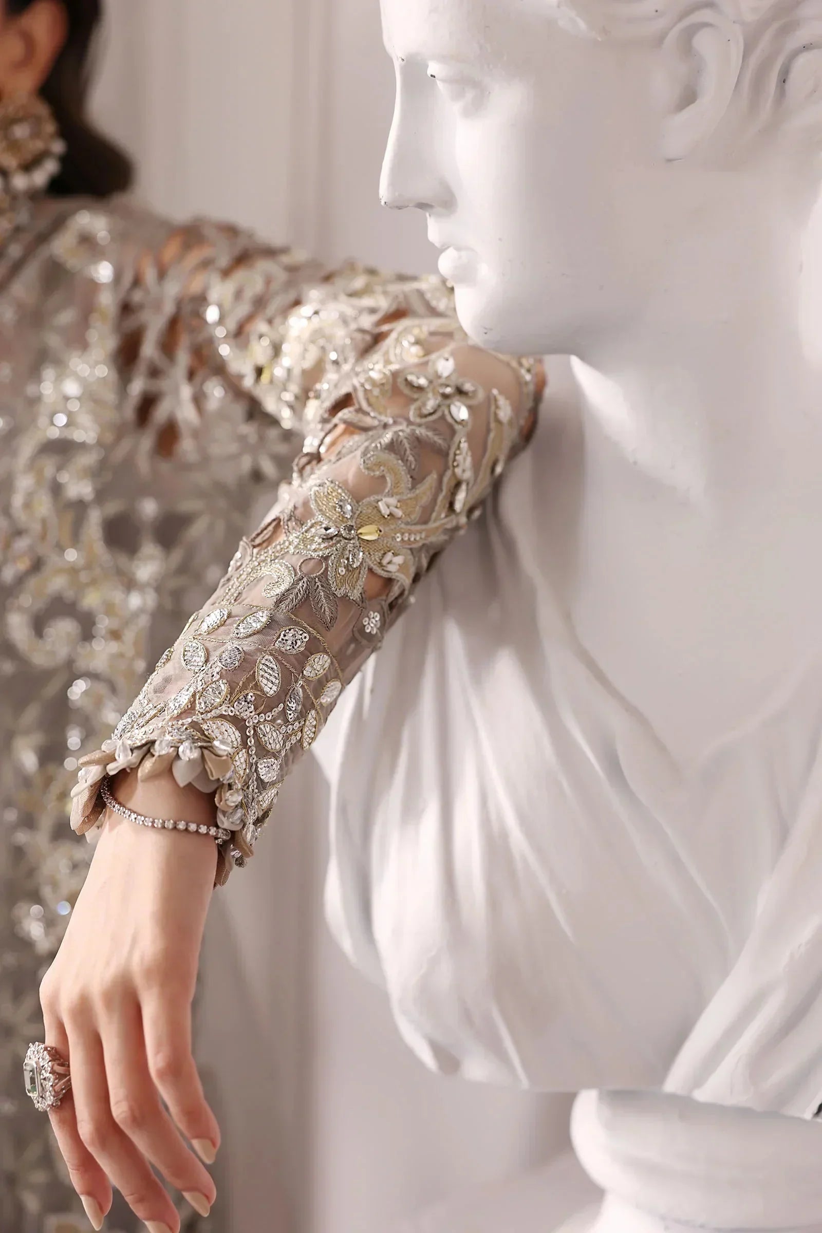 Maria.B 3 Piece Unstitched Embroidered Organza Suit BD-3006