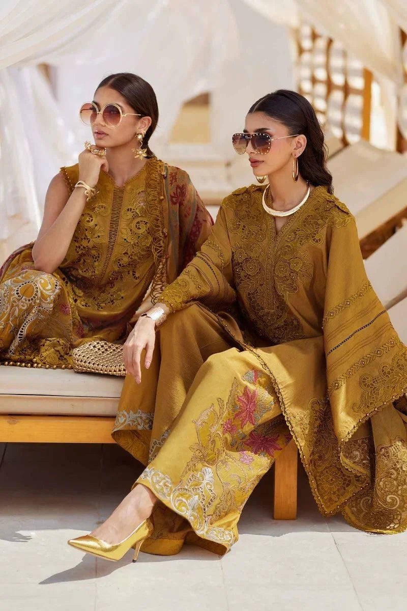Maria.B Luxury 3 Piece Unstitched Embroidered Lawn Suit | EID LAWN - 25 - 06 - 3 Pieces Lawn - Zainabjees