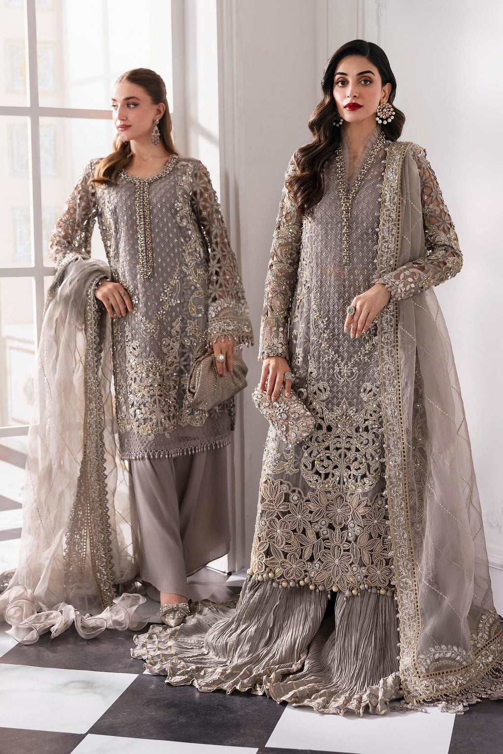 Maria.B 3 Piece Unstitched Embroidered Organza Suit BD-3006