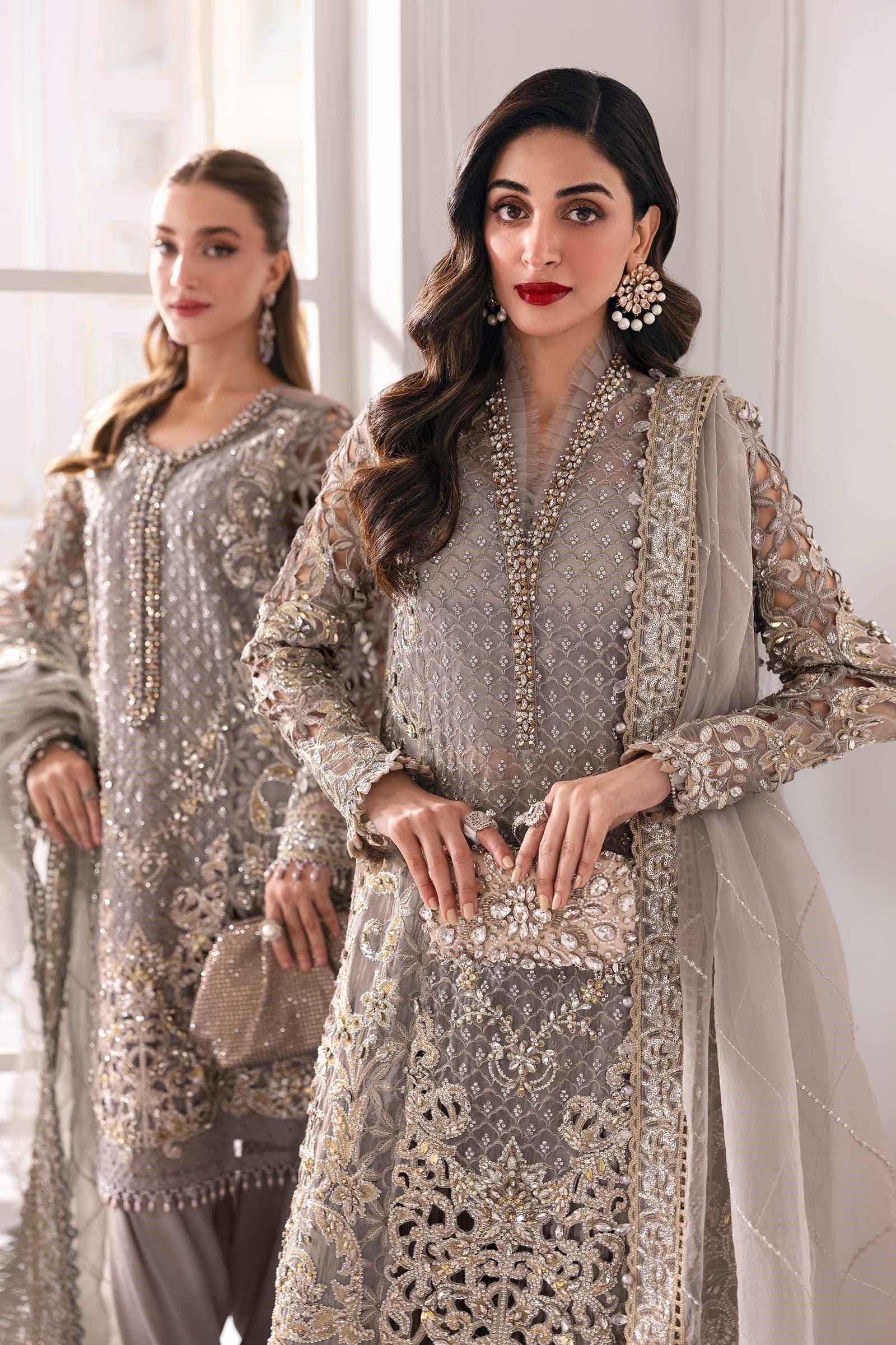 Maria.B 3 Piece Unstitched Embroidered Organza Suit BD-3006