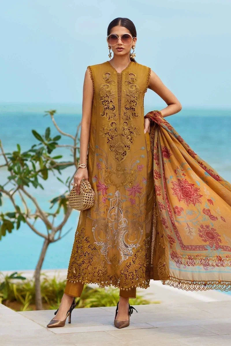 Maria.B Luxury 3 Piece Unstitched Embroidered Lawn Suit | EID LAWN - 25 - 06 - 3 Pieces Lawn - Zainabjees