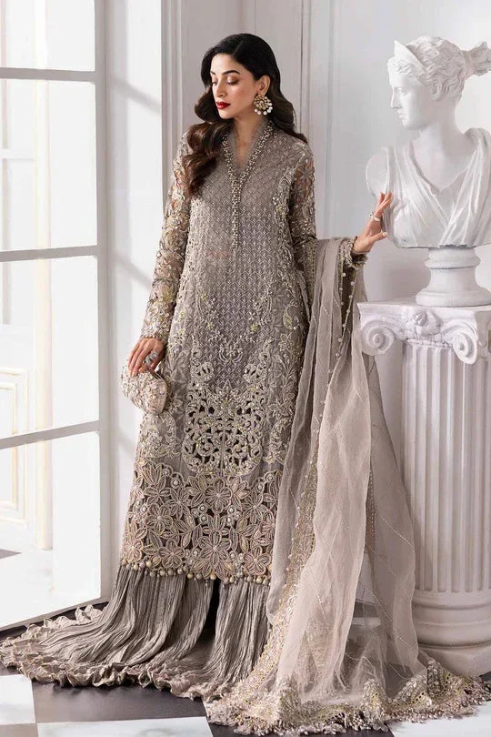 Maria.B 3 Piece Unstitched Embroidered Organza Suit BD-3006