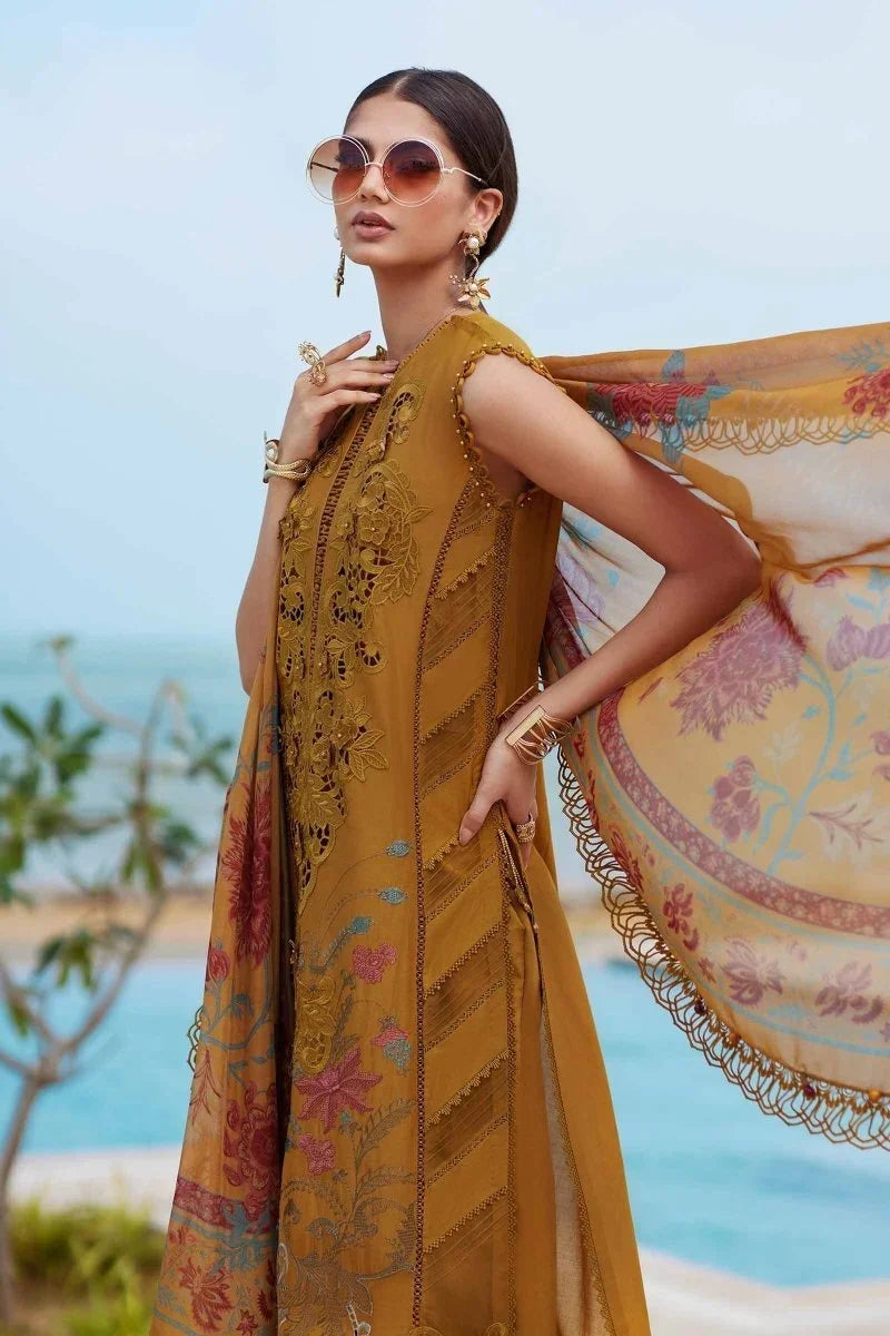 Maria.B Luxury 3 Piece Unstitched Embroidered Lawn Suit | EID LAWN - 25 - 06 - 3 Pieces Lawn - Zainabjees