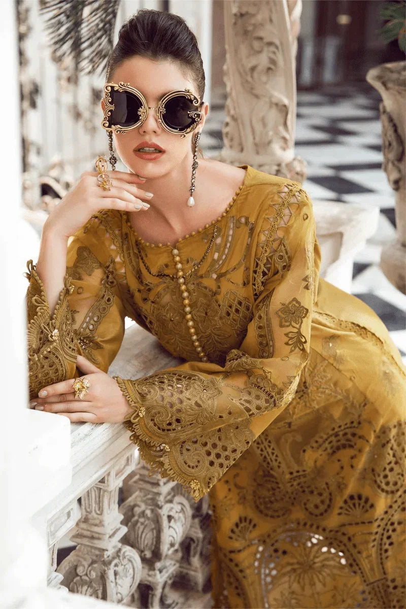 Maria.B Eid Collection Luxury Embroidered Lawn 3 Pc Unstitched Eid Lawn 08 - 3 Pieces Lawn - Zainabjees