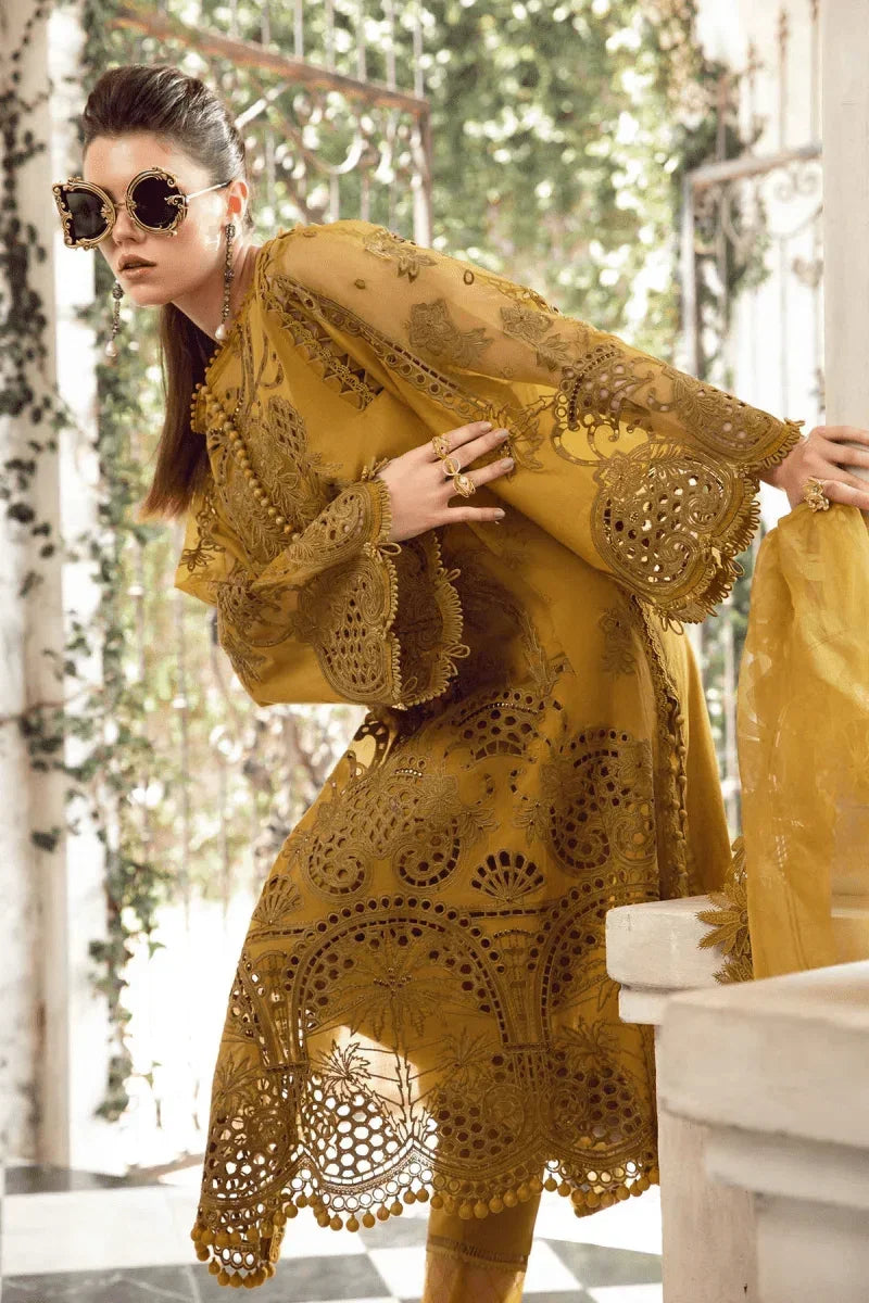 Maria.B Eid Collection Luxury Embroidered Lawn 3 Pc Unstitched Eid Lawn 08 - 3 Pieces Lawn - Zainabjees