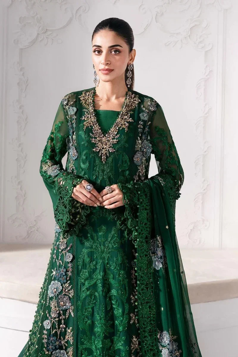Maria.B Mbroidered 3 Piece Embroidered Unstitched Pure Chiffon Suit BD - 3008 - 3 Pieces pure Chiffon - Zainabjees