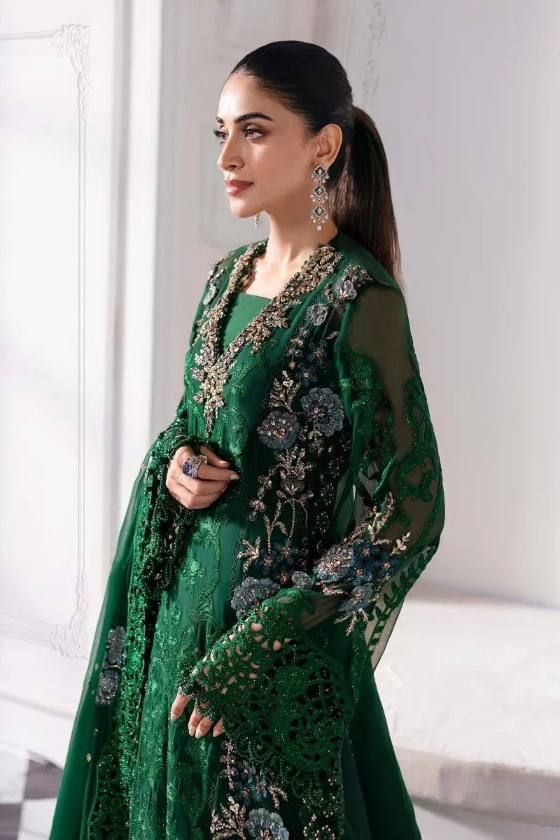 Maria.B Mbroidered 3 Piece Embroidered Unstitched Pure Chiffon Suit BD - 3008 - 3 Pieces pure Chiffon - Zainabjees