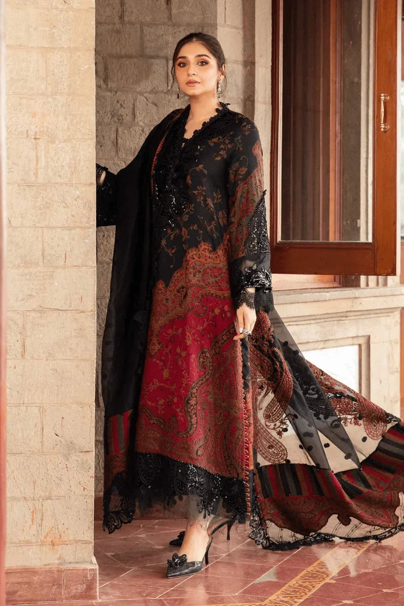 Maria.B Luxury Lawn Embroidered 3 Pc Unstitched Suit DL - 1204 - 3 Pieces Lawn - Zainabjees