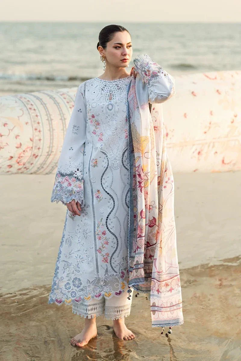 Qalamkar Luxury Lawn Embroidered Unstitched 3 Piece FK - 02 Isabella - 3 Pieces Lawn - Zainabjees