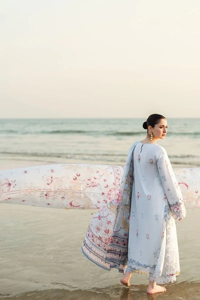 Qalamkar Luxury Lawn Embroidered Unstitched 3 Piece FK - 02 Isabella - 3 Pieces Lawn - Zainabjees