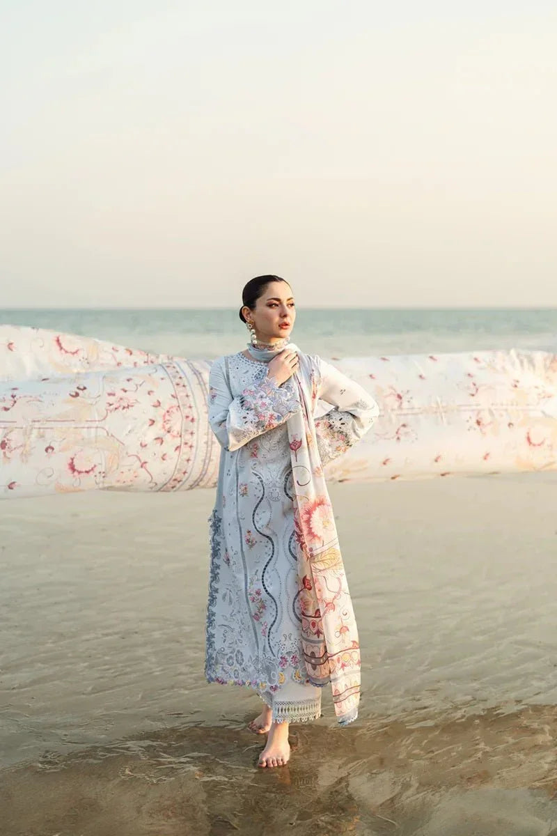 Qalamkar Luxury Lawn Embroidered Unstitched 3 Piece FK - 02 Isabella - 3 Pieces Lawn - Zainabjees