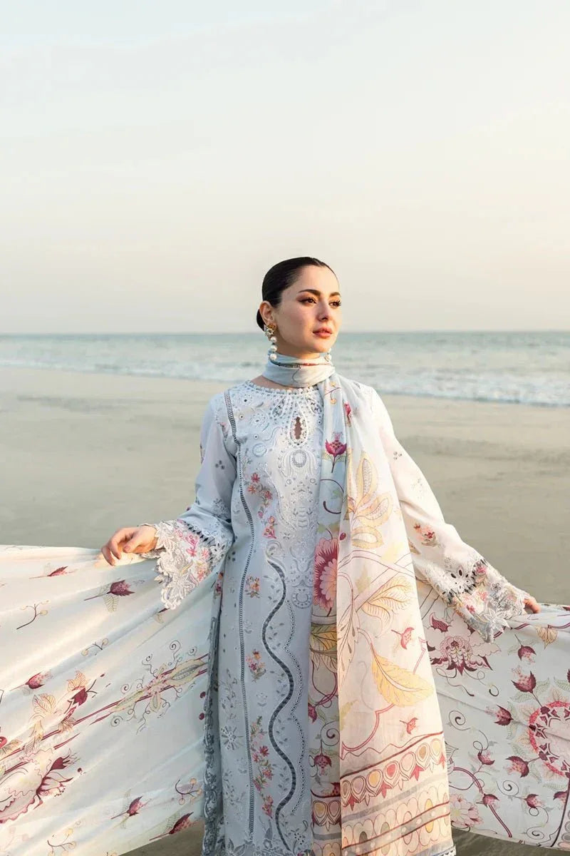 Qalamkar Luxury Lawn Embroidered Unstitched 3 Piece FK - 02 Isabella - 3 Pieces Lawn - Zainabjees