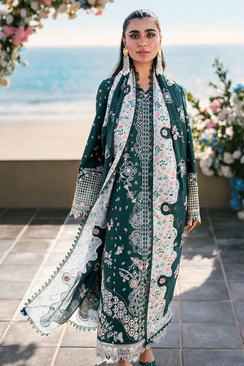 Qalamkar Luxury Lawn Embroidered Unstitched 3 Piece FK - 13 ELIZA - 3 Pieces Lawn - Zainabjees