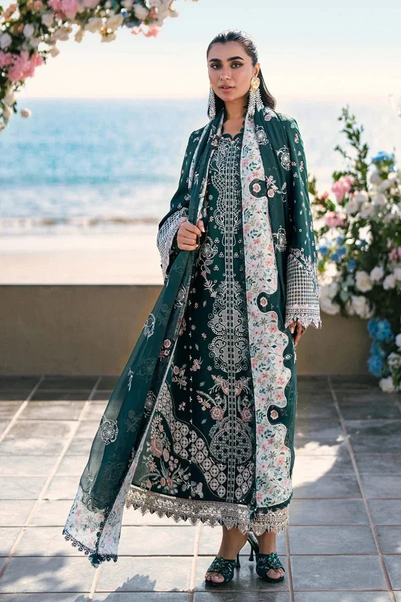Qalamkar Luxury Lawn Embroidered Unstitched 3 Piece FK - 13 ELIZA - 3 Pieces Lawn - Zainabjees