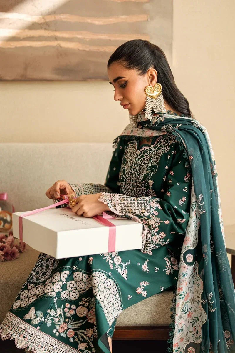 Qalamkar Luxury Lawn Embroidered Unstitched 3 Piece FK - 13 ELIZA - 3 Pieces Lawn - Zainabjees