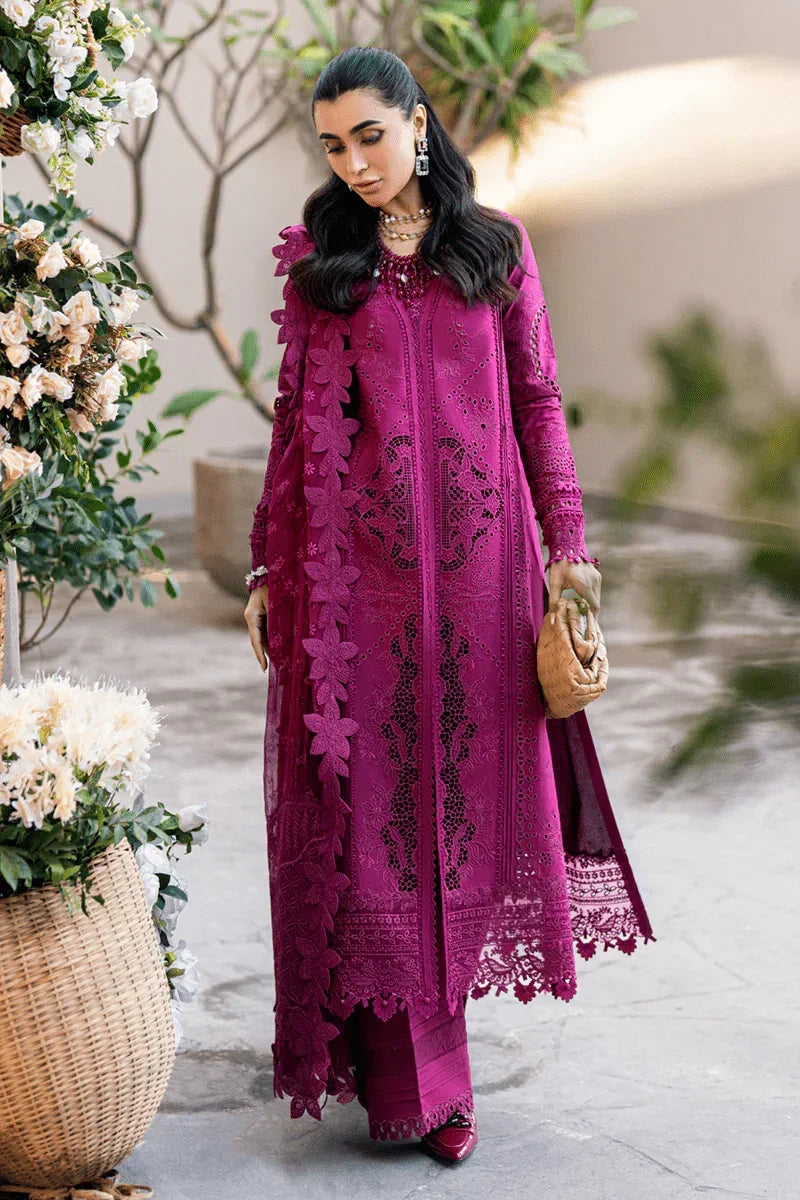 Qalamkar Luxury Lawn Embroidered 3 Pc Unstitched Collection FK - 11 VIOLET - 3 Pieces Lawn - Zainabjees