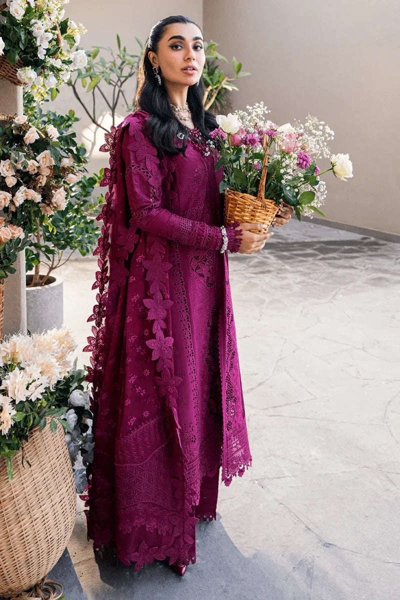 Qalamkar Luxury Lawn Embroidered 3 Pc Unstitched Collection FK - 11 VIOLET - 3 Pieces Lawn - Zainabjees