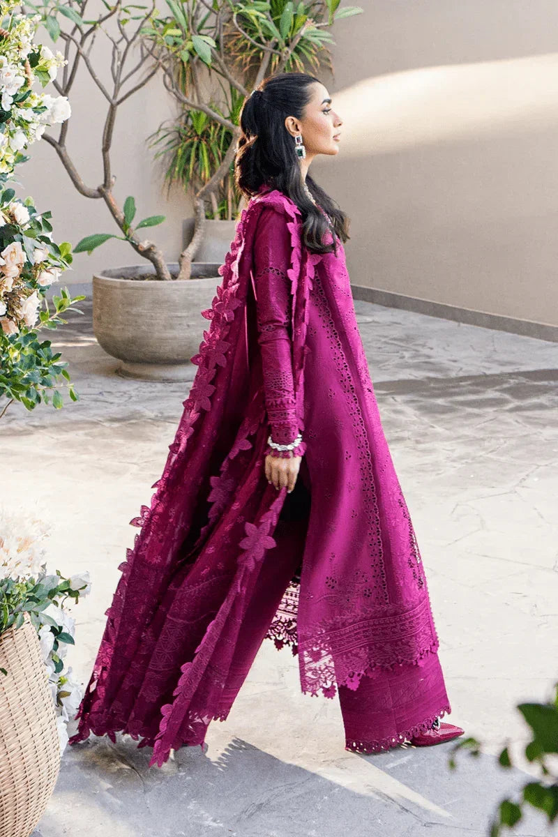 Qalamkar Luxury Lawn Embroidered 3 Pc Unstitched Collection FK - 11 VIOLET - 3 Pieces Lawn - Zainabjees
