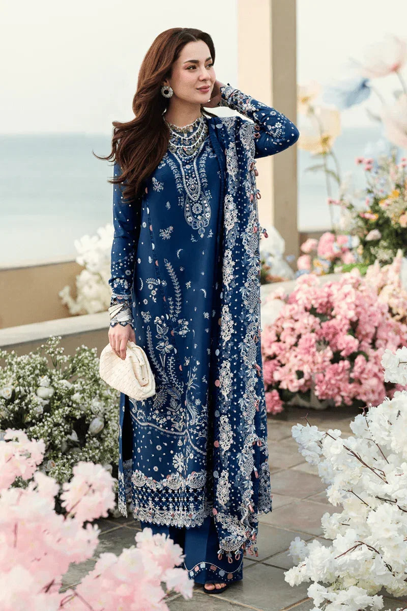 Qalamkar Sahil Kinare Luxury Lawn Embroidered Unstitched 3 Piece FK - 05 AURORA - 3 Pieces Lawn - Zainabjees