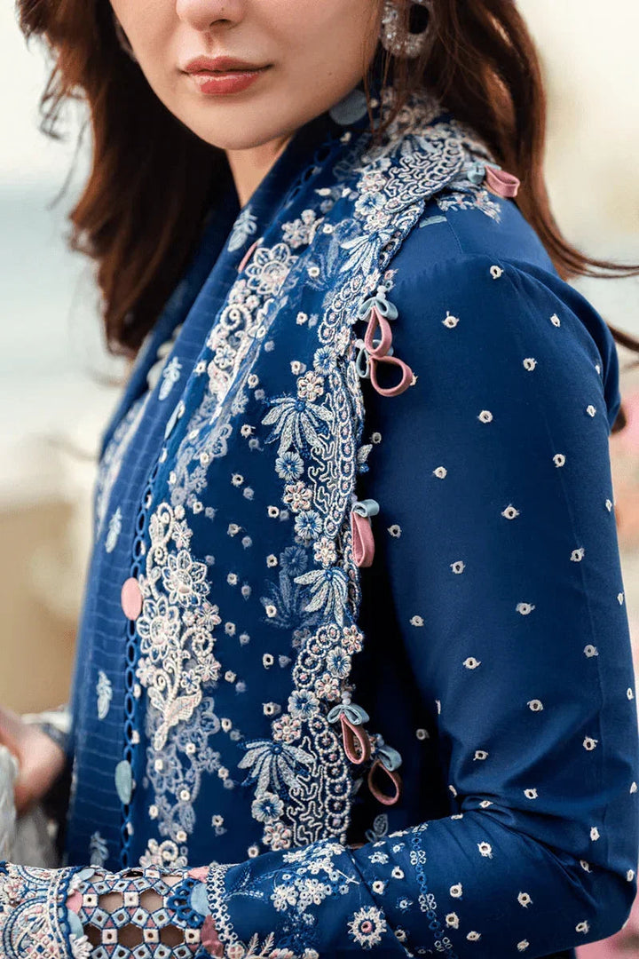 Qalamkar Sahil Kinare Luxury Lawn Embroidered Unstitched 3 Piece FK - 05 AURORA - 3 Pieces Lawn - Zainabjees