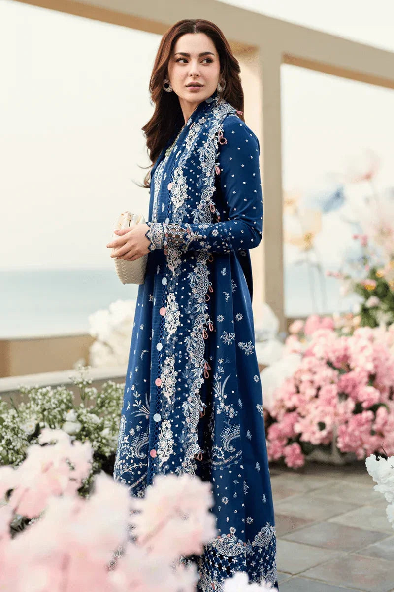 Qalamkar Sahil Kinare Luxury Lawn Embroidered Unstitched 3 Piece FK - 05 AURORA - 3 Pieces Lawn - Zainabjees