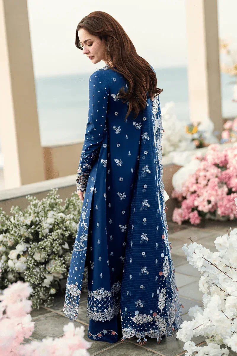 Qalamkar Sahil Kinare Luxury Lawn Embroidered Unstitched 3 Piece FK - 05 AURORA - 3 Pieces Lawn - Zainabjees